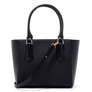 Dagne Dover Signature Laptop Leather Travel Tote Coated Canvas Black